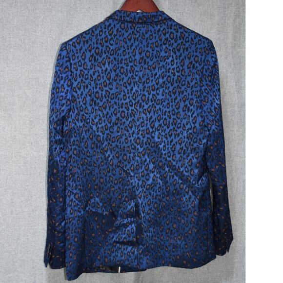Banana Republic Women’s Size 8 Blue Leopard Print Boyfriend Blazer - Picture 3 of 3